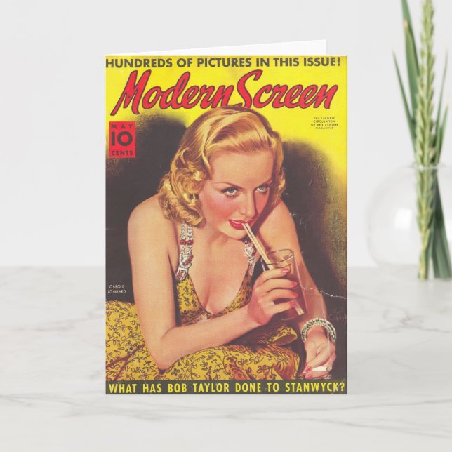 Carole Lombard & Soda Magazine Cover Card Karte (Vorderseite)