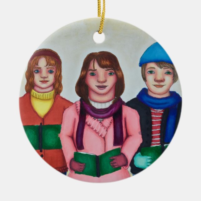 Caroler Trio Christmas Ornament (Vorne)