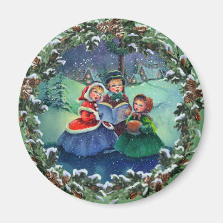 CAROLERS & FIR WREATS VON SHARON SHARPE MAGNET