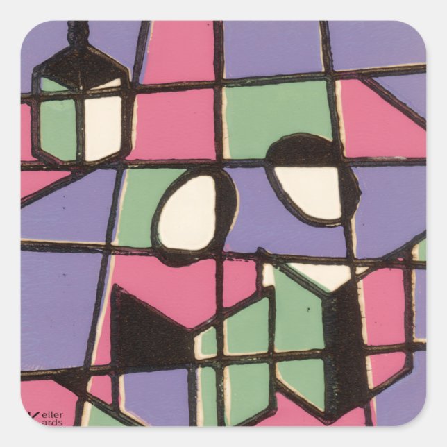 Carolers Quadratischer Aufkleber (Vorderseite)