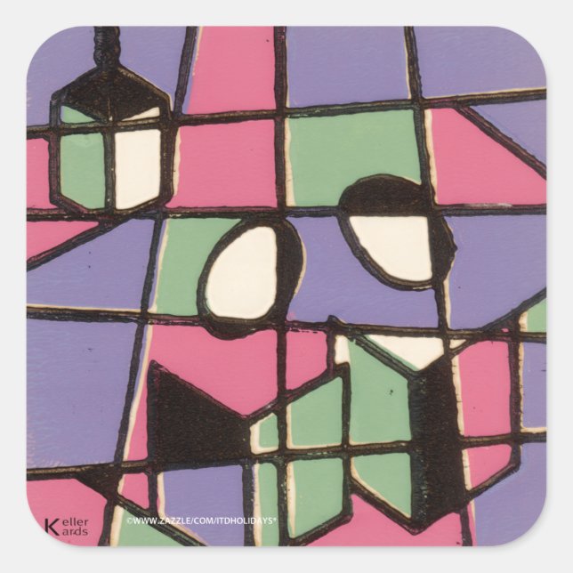 Carolers Quadratischer Aufkleber (Vorderseite)