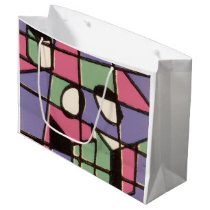 Carolers Stainglass Große Geschenktüte