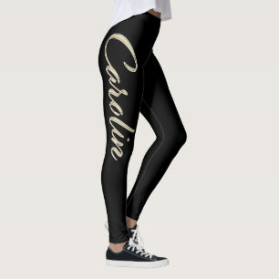 Carolin white gold Handwriting Hose Leggings