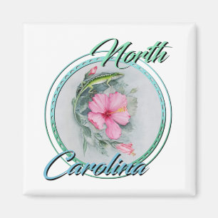 Carolina Anole & Hibiskus Magnet