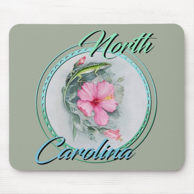 Carolina Anole & Hibiskus Mousepad (Vorne)