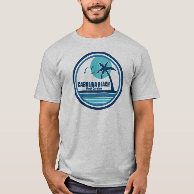 Carolina Beach North Carolina Palm Tree Birds T-Shirt (Vorderseite)