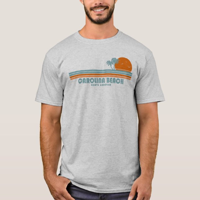 Carolina Beach North Carolina Sun Palm Trees T-Shirt (Vorderseite)