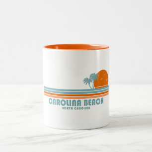 Carolina Beach North Carolina Sun Palm Trees Zweifarbige Tasse
