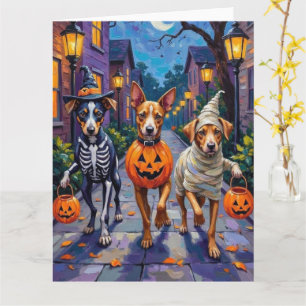 Carolina beim Süßigkeiten-Sammeln in Halloween-Ver Karte