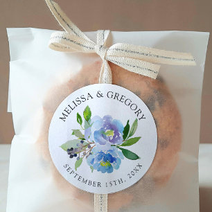 Carolina Bloom   Wilde Blumenhochzeit Runder Aufkleber