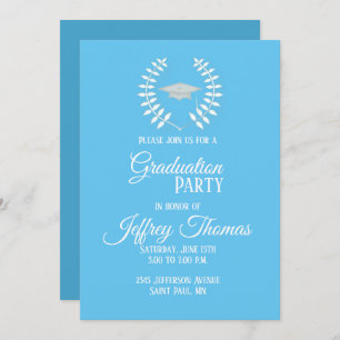 Carolina Cap & Blätter Grad Einladung 5" x 7"