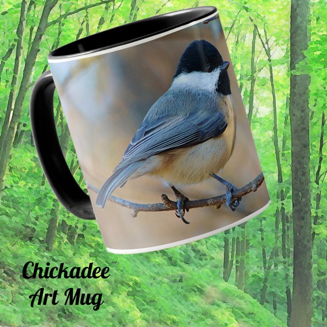 Carolina Chickadee Wild Bird Tasse Cup (Cute Chickadee bird art mug.)