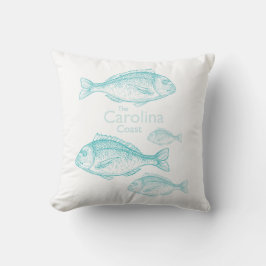 Carolina Coast Vintage Türkis Salz Wasser Fisch Kissen