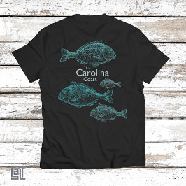 Carolina Coast Vintage Türkis Salz Wasser Fisch T-Shirt