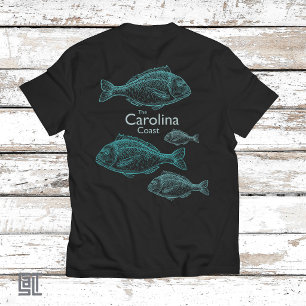 Carolina Coast Vintage Türkis Salz Wasser Fisch T-Shirt