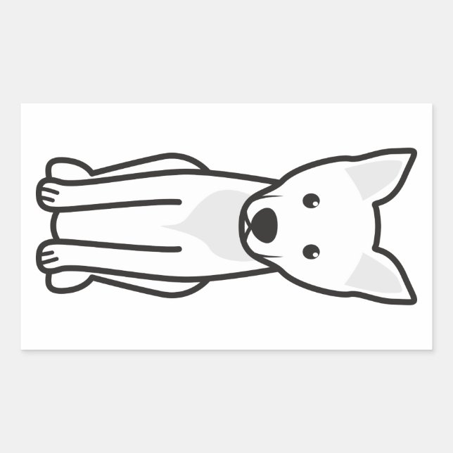 Carolina Dog Cartoon Rechteckiger Aufkleber (Vorderseite)