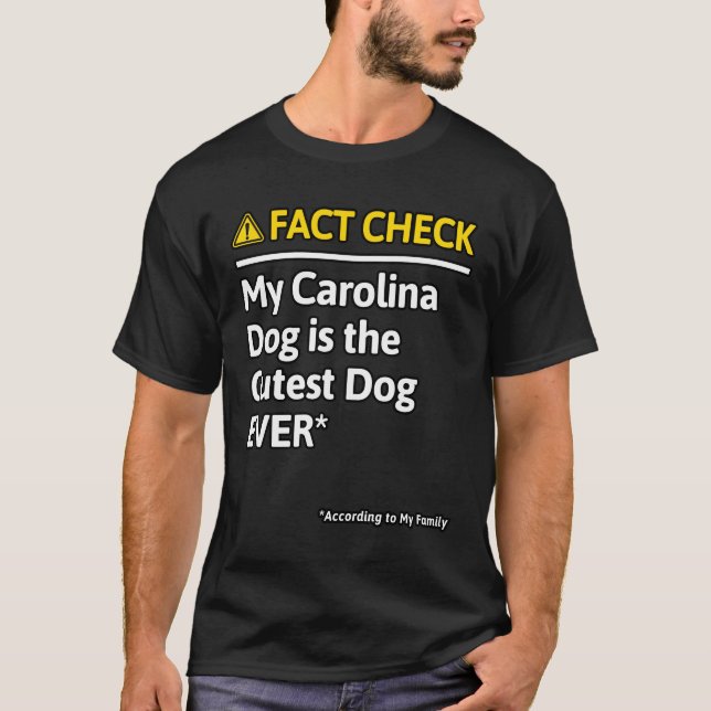 Carolina Dog Hund Funny Fact Karo T-Shirt (Vorderseite)