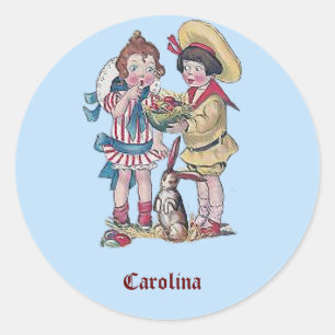 CAROLINA ~ EASTER Aufkleber Vintag 1911 ~ Niedlich