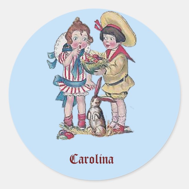 CAROLINA ~ EASTER Aufkleber Vintag 1911 ~ Niedlich (Vorderseite)