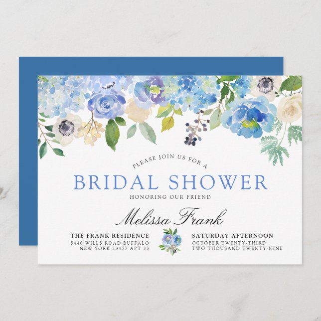 Carolina| Einladung zur Brautdusche (Vorne/Hinten)