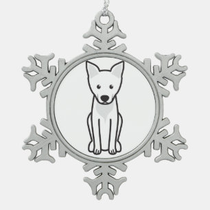 Carolina-HundeCartoon Schneeflocken Zinn-Ornament