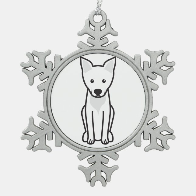 Carolina-HundeCartoon Schneeflocken Zinn-Ornament (Vorderseite)