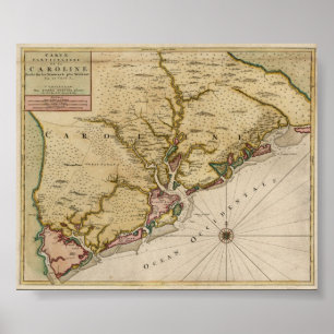 Carolina-Karte 1696 Poster