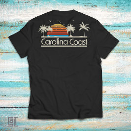 Carolina-Küste Retro-Sonnenuntergang Vintage 70er T-Shirt