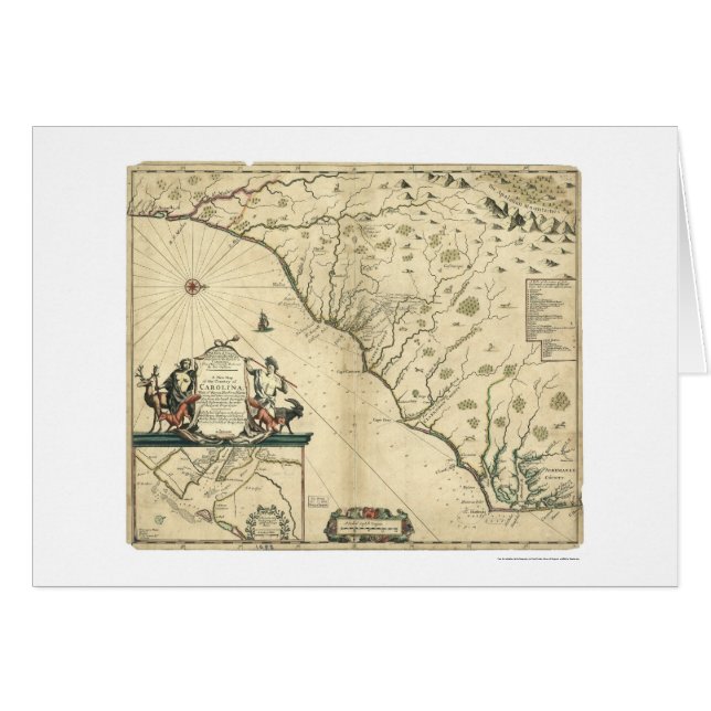 Carolina-Land-Karte 1650 (Vorderseite (Horizontal))