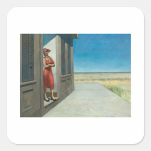 Carolina Morning - Edward Hopper Quadratischer Aufkleber