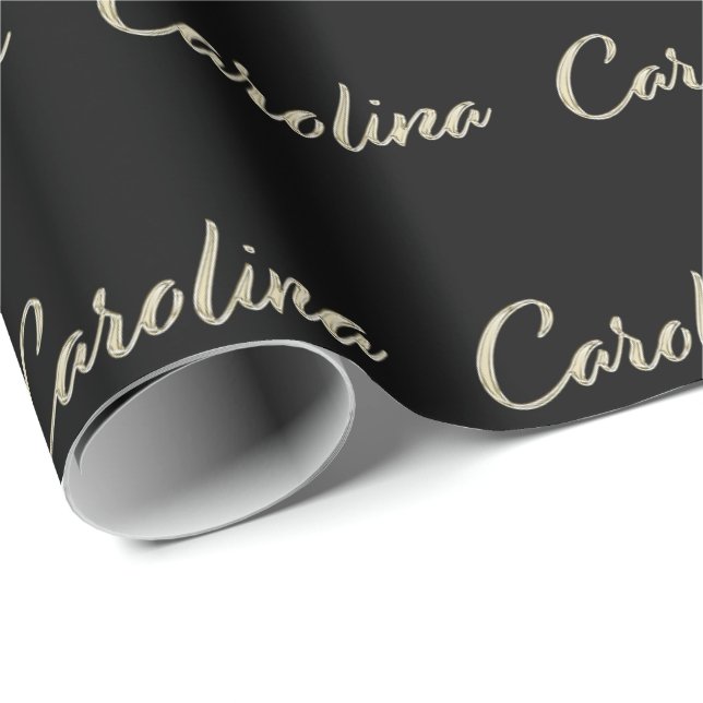 Carolina white gold Handwriting Geschenkpapier (Rolleneckpunkt)