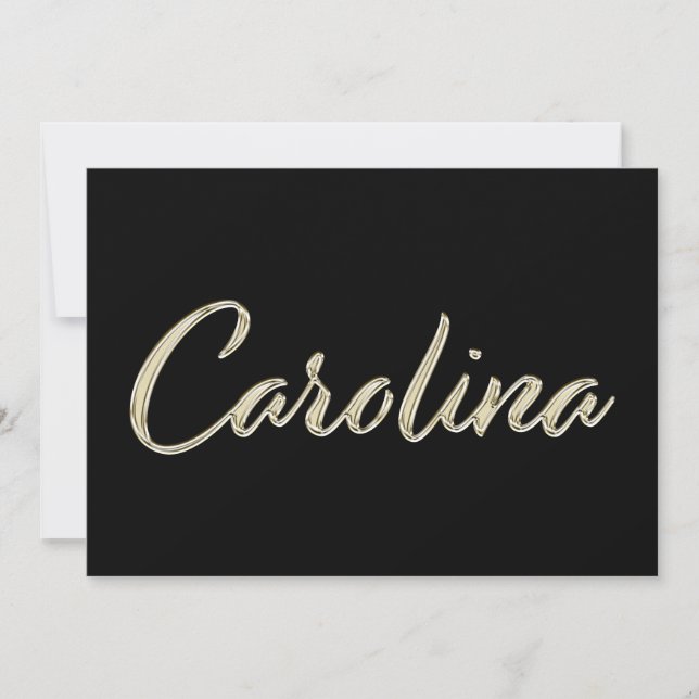 Carolina white gold Handwriting Karte (Vorderseite)
