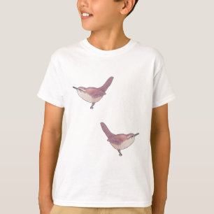 Carolina Wren Aquarell illustrierte Vogelarten T-Shirt
