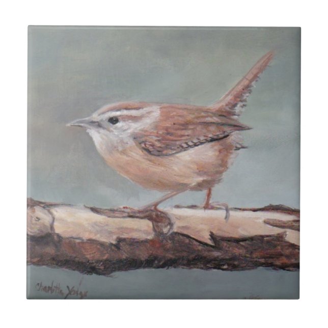  Carolina Wren Bird Keramik Fliese (Vorderseite)