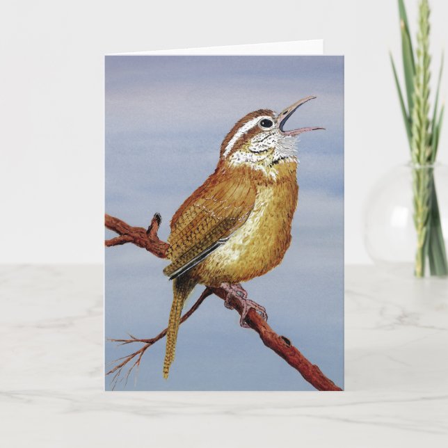 Carolina Wren Greeting Card Karte (Vorderseite)