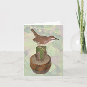 Carolina Wren Holzschnitzerei - Karte