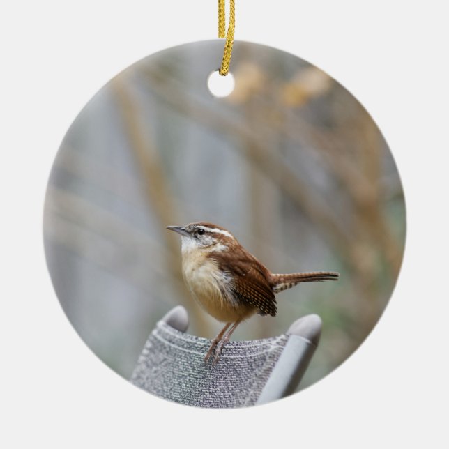 Carolina Wren Keramik Ornament (Vorne)