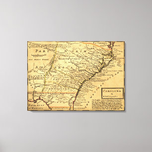 CarolinaPanoramakarte Leinwanddruck