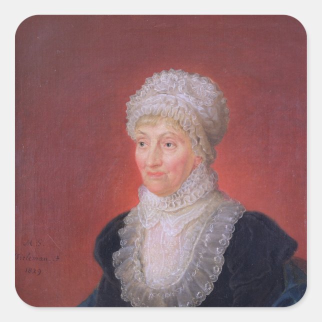 Caroline Herschel , 1829 Quadratischer Aufkleber (Vorderseite)