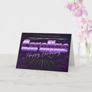 Caroline Name Vorname lila retro Karte Geburtstag