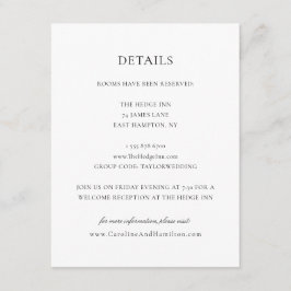 Caroline Simple Black Script Wedding Details Begleitkarte