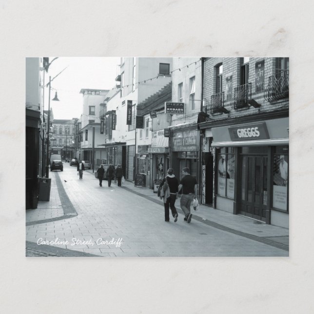 Caroline Street, Cardiff. Postkarte (Vorderseite)