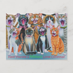 Caroling Cats Postkarte
