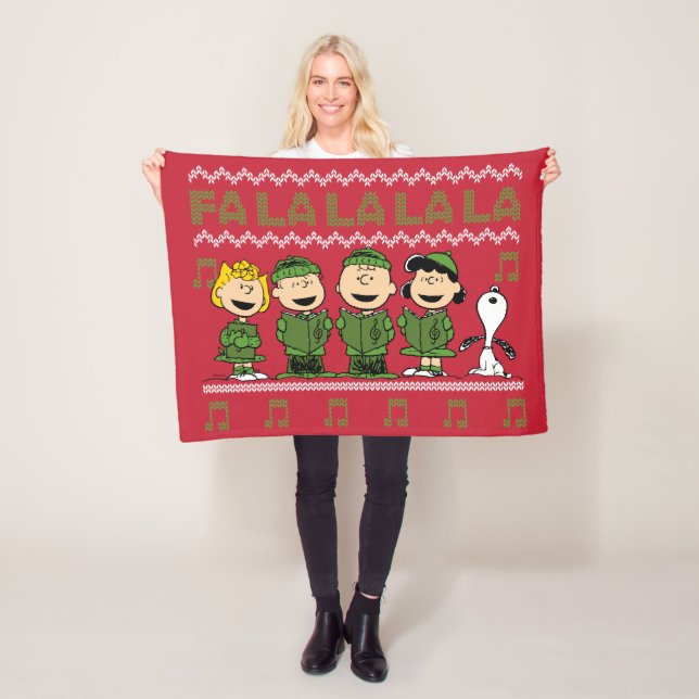 Caroling Christmas Sweater Graphic Fleecedecke (Beispiel)