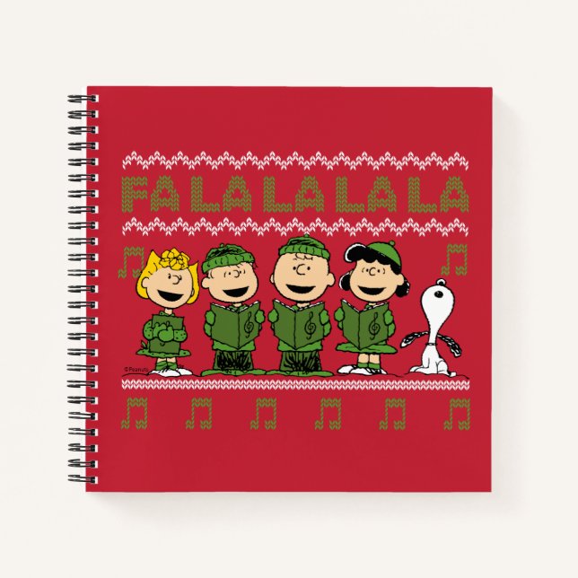 Caroling Christmas Sweater Graphic Notizbuch (Vorderseite)