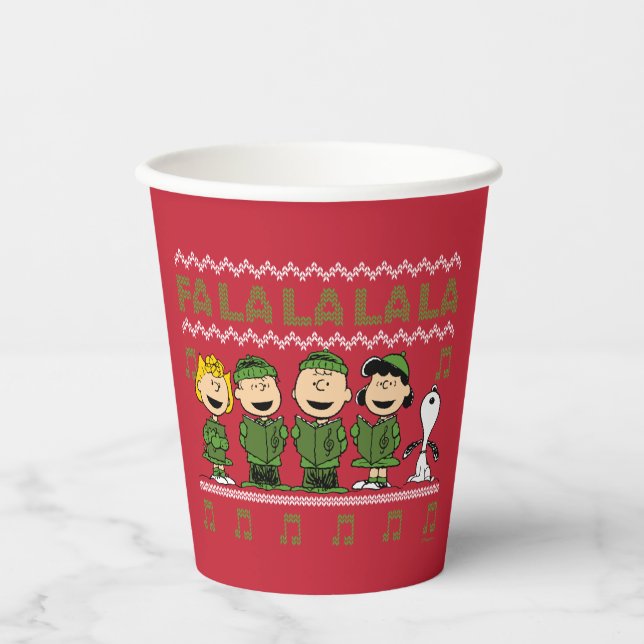 Caroling Christmas Sweater Graphic Pappbecher (Vorderseite)