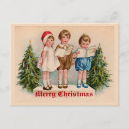 Caroling Kids Postcard Feiertagspostkarte