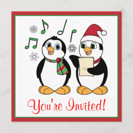 Caroling Penguins Weihnachts-Party Einladung
