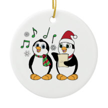 Caroling Pinguine im Schnee