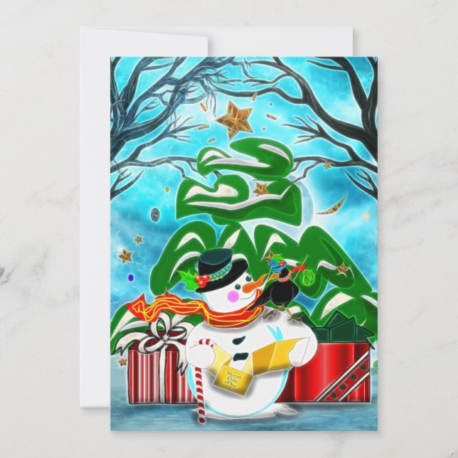 Caroling Snowman CUSTOM PARTY Einladung (Vorderseite)